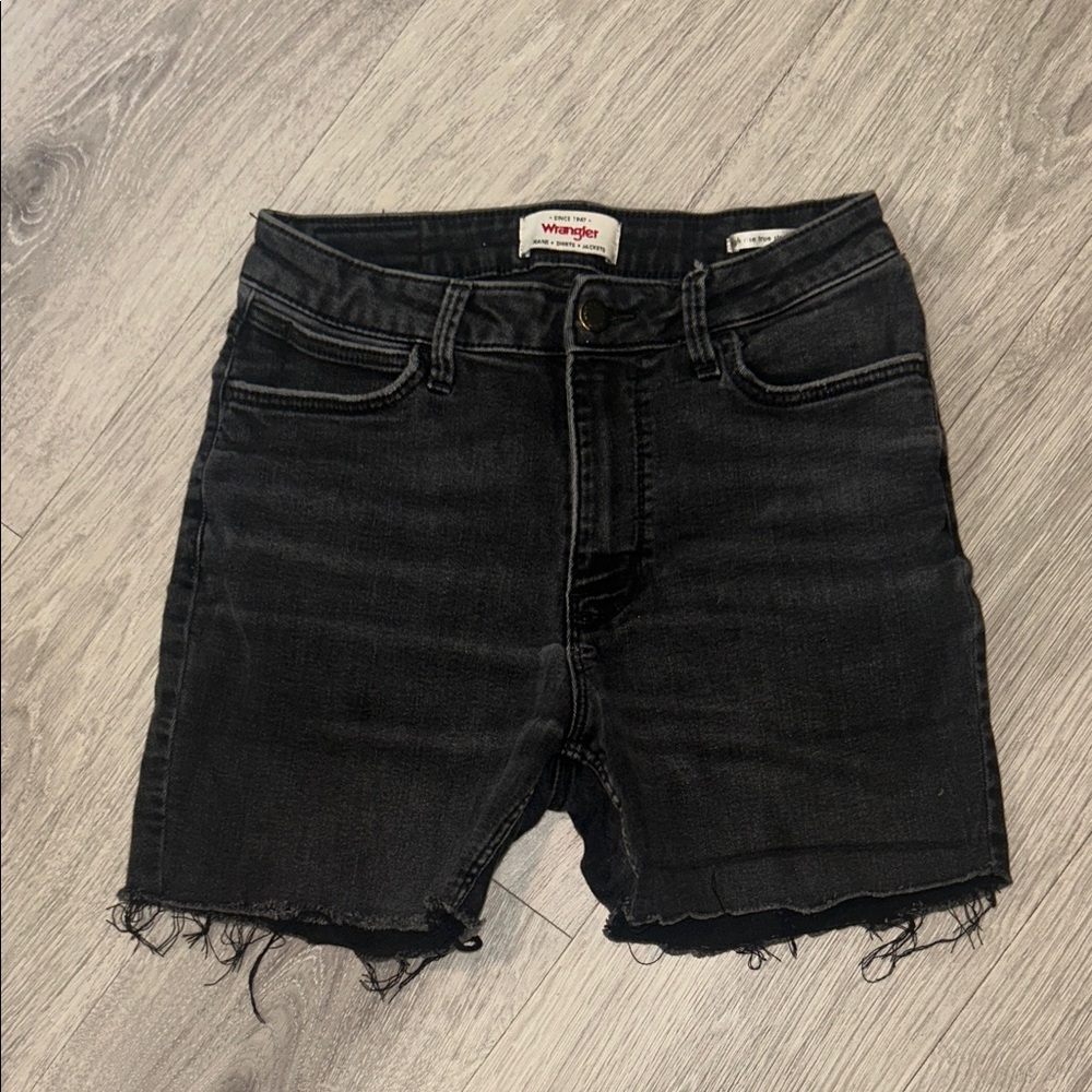 Wrangler Charcoal Denim Cutoff Shorts